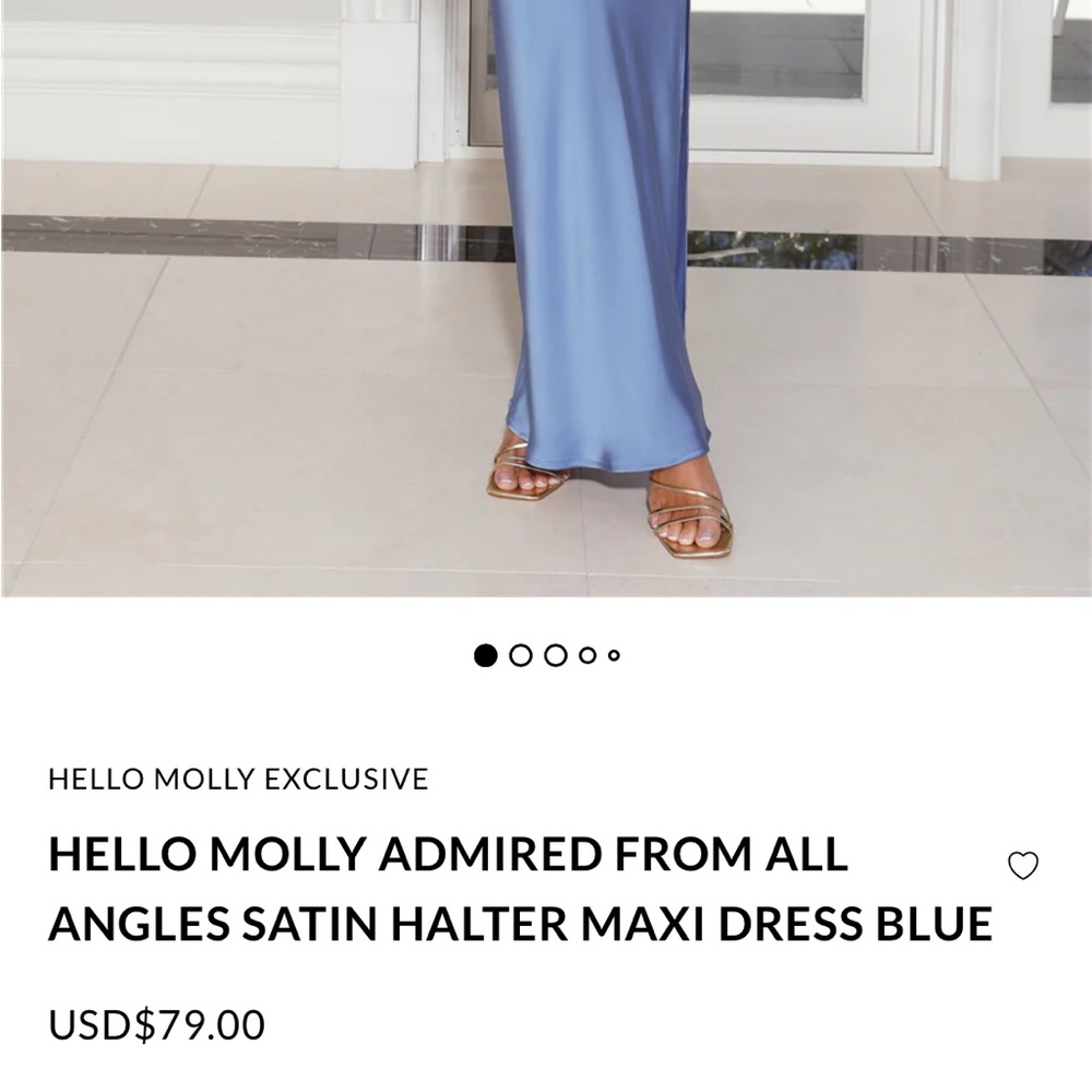 Elegant Blue Halter Maxi Dress - Picture 4 of 5